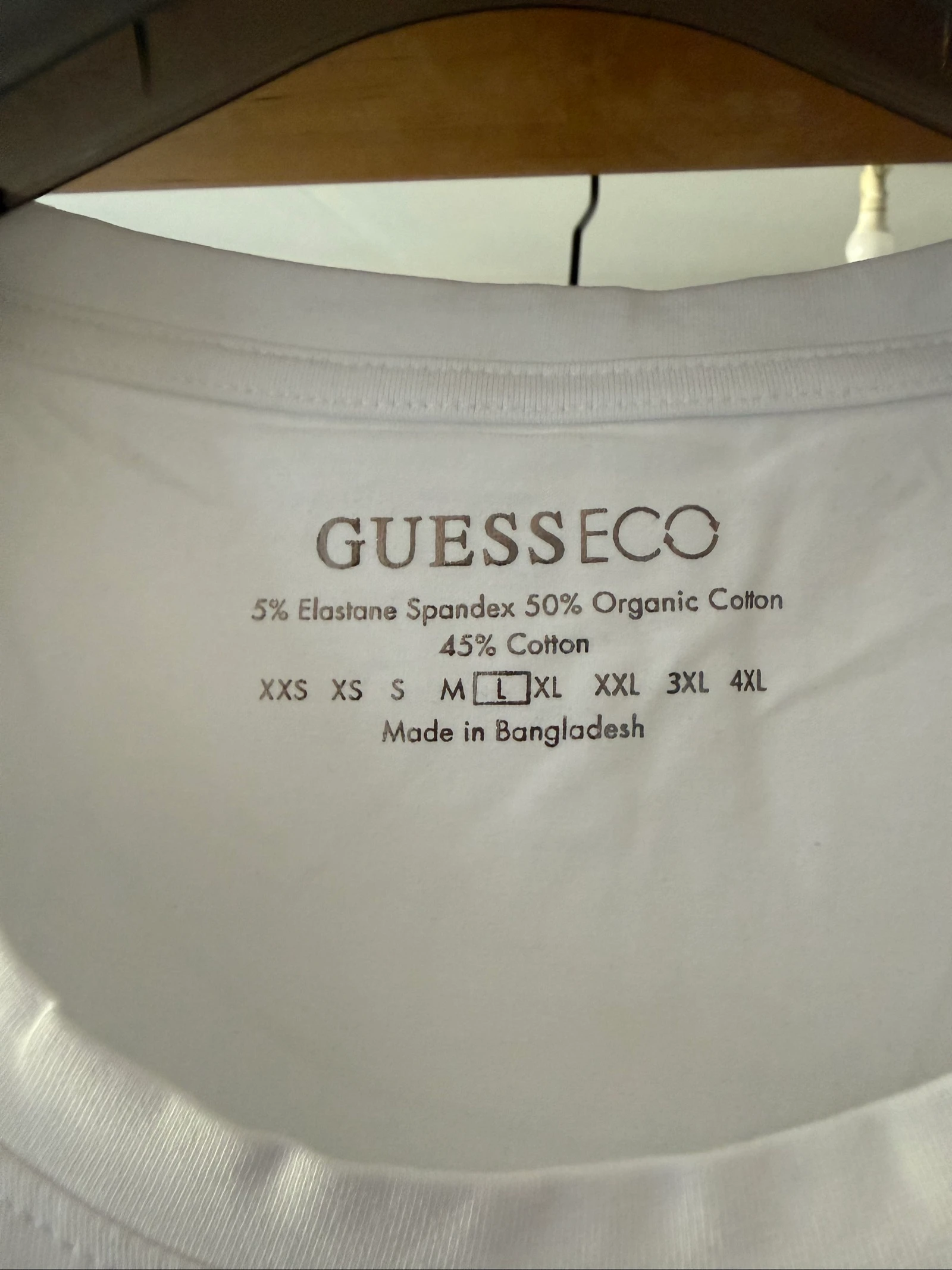Camiseta Guess mujer L nueva con etiqueta – Blanco – Logotipo de pedrería motivo tropical – photo 5
